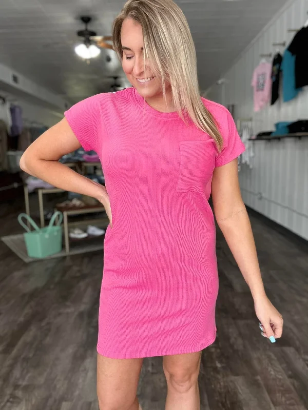 Everyday Dress with UV - protection for Sun - filled Days​ RTS: The Jess Ribbed T Shirt Dress-