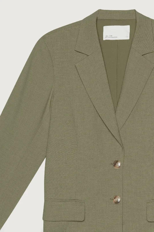 Women's Notched Lapel Blazers in Beige for a Timeless OutfitRELAXED FIT BLAZER