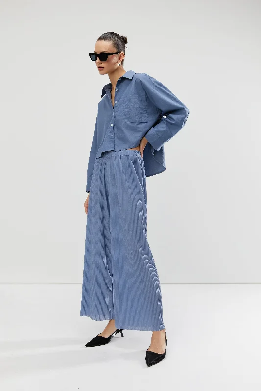 cropped women cardigan to pair with high - waisted jeansWIDE LEG PLEATED PANT
