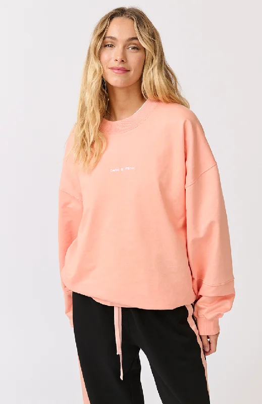 Plus Size Women's Embroidered Sweaters in Ethnic StylesAubrey Sweater - Coral