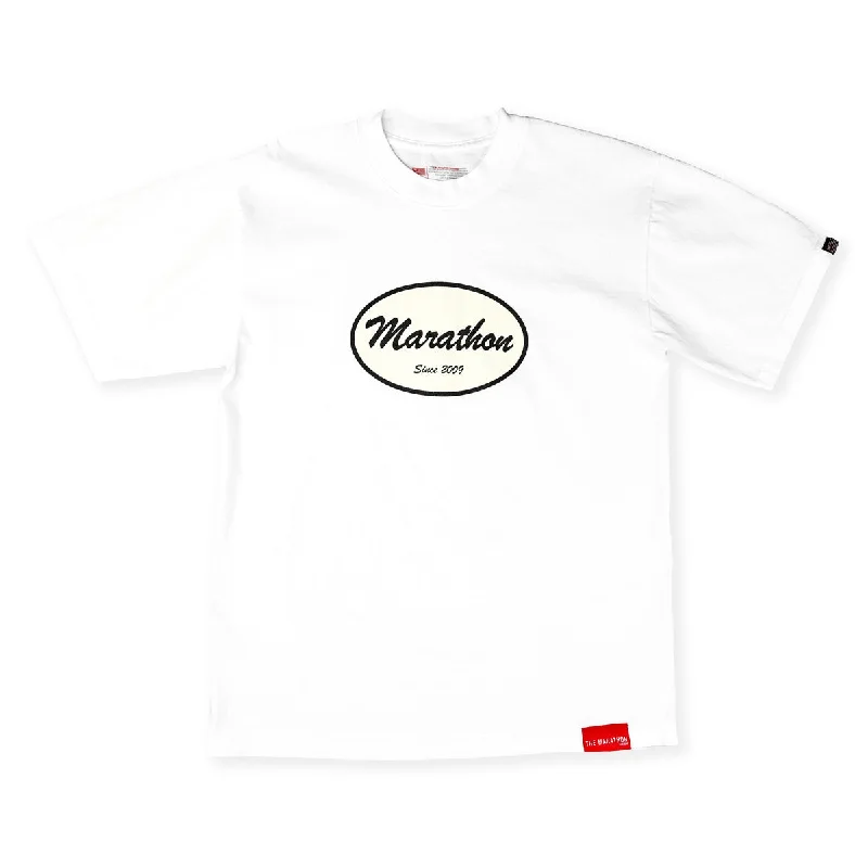 Striped Women T Shirt in a Classic PatternMarathon Origin Patch T-Shirt - White/Bone