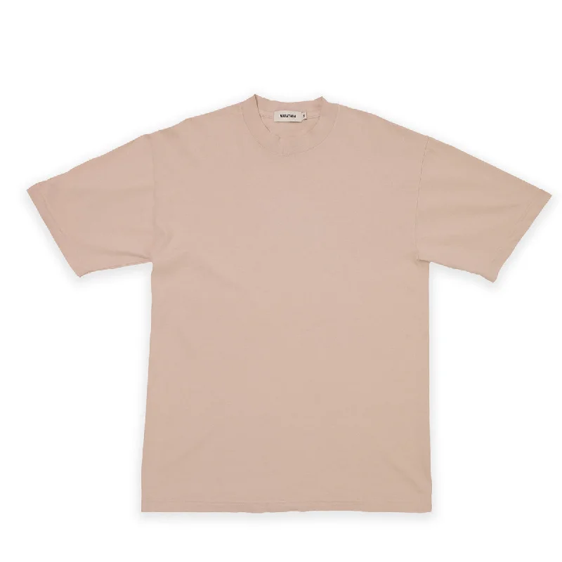 Distressed Women T Shirt with a Laid - Back AestheticMarathon Ultra Leisure T-Shirt - Beige