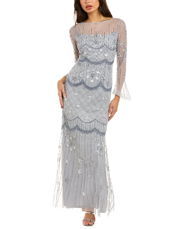 Wrap - Style Women Dress with Adjustable Fit for All Body Types Wrap - Style Women Dress with Adjustable Fit for All Body Types Adrianna Papell Beaded Gown