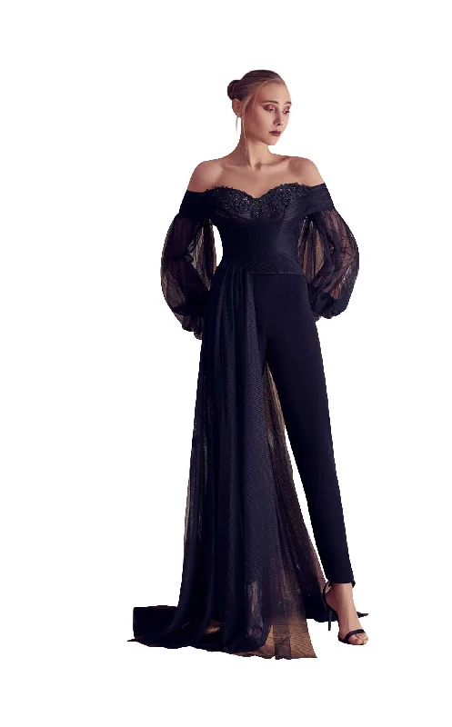 Prom dresses with side - slit skirts and beaded fringes for a glamorous appearanceGatti Nolli Couture GA5141GA5142 Jumpsuit
