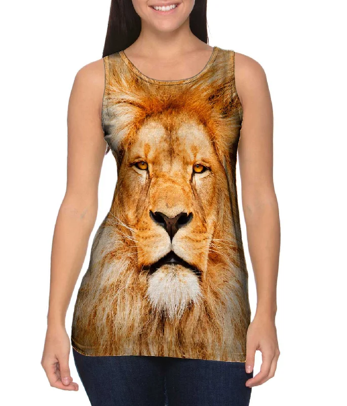 Crew Neck Women's Sustainable Tank Tops Made from Recycled MaterialsLion 001