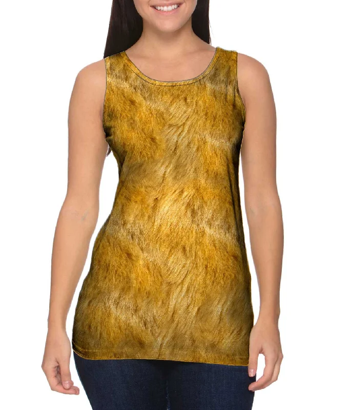 Plus Size Women's Glitter - Trimmed Tank Tops for Party NightsLion Skin