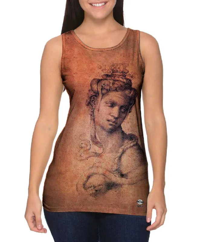 Women's Spaghetti Strap Tank Tops with Geometric PatternsMichelangelo - "Cleopatra" (1533)