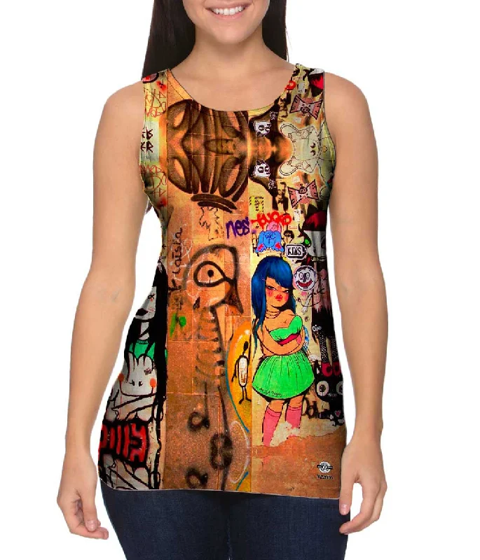 Mock Neck Women's Performance Tank Tops for CyclingMiss Van Y Ciou