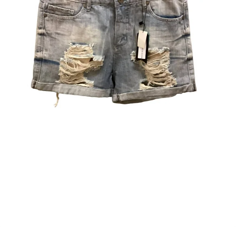 Printed Animal Print Women Shorts for a Wild and Stylish AppearanceWomen's Boyfriend Short In Acid Wash